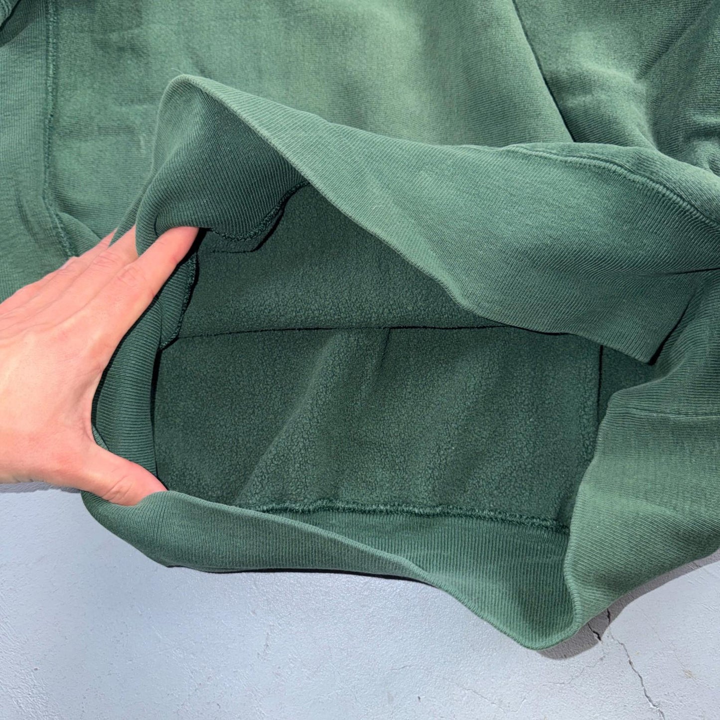 Vintage Champion 90s USA Green Reverse Weave Sweatshirt Blank XL Gusset Jumper
