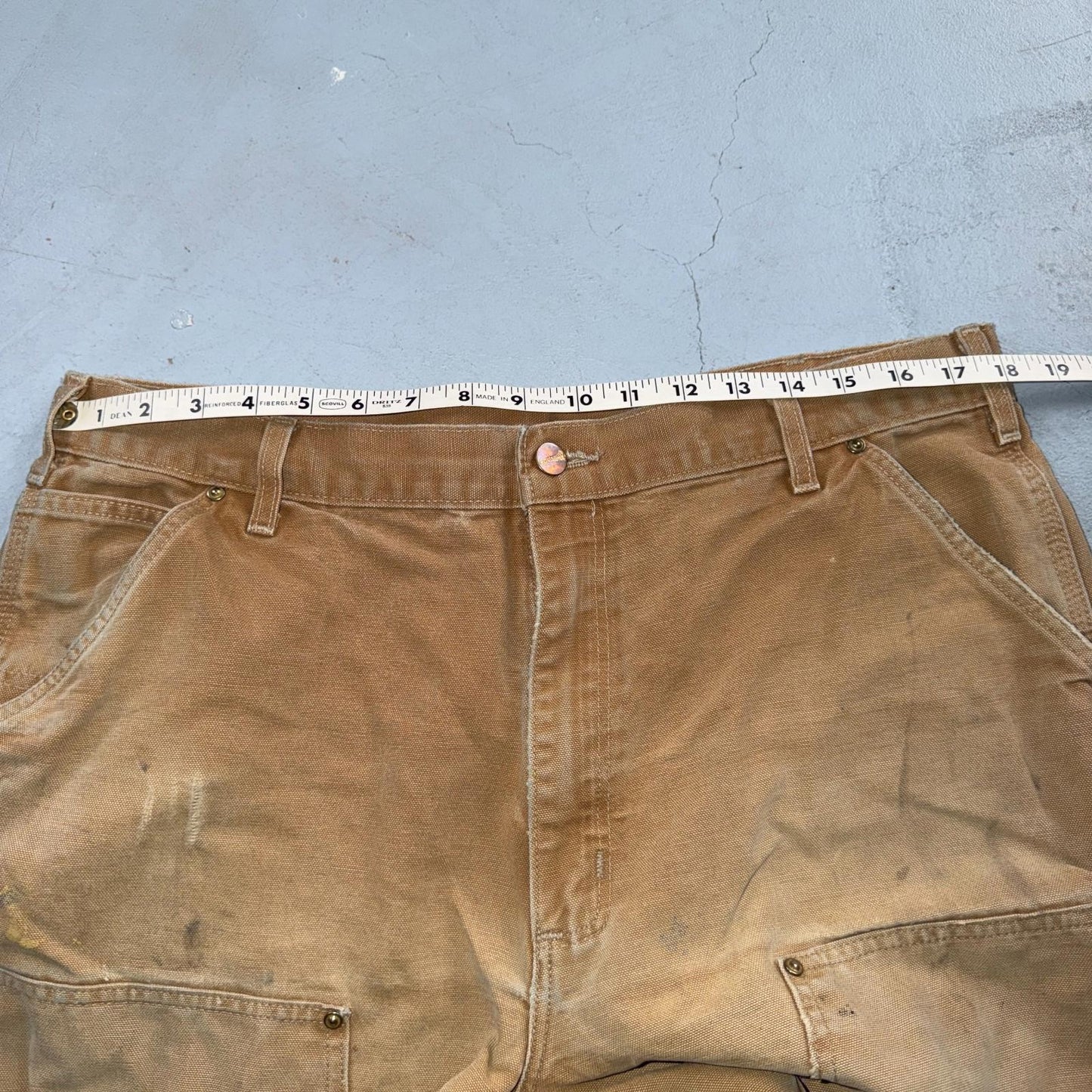Carhartt VTG Double Knee Carpenter Pants B01 USA BRN Brown 36x28 Thrashed