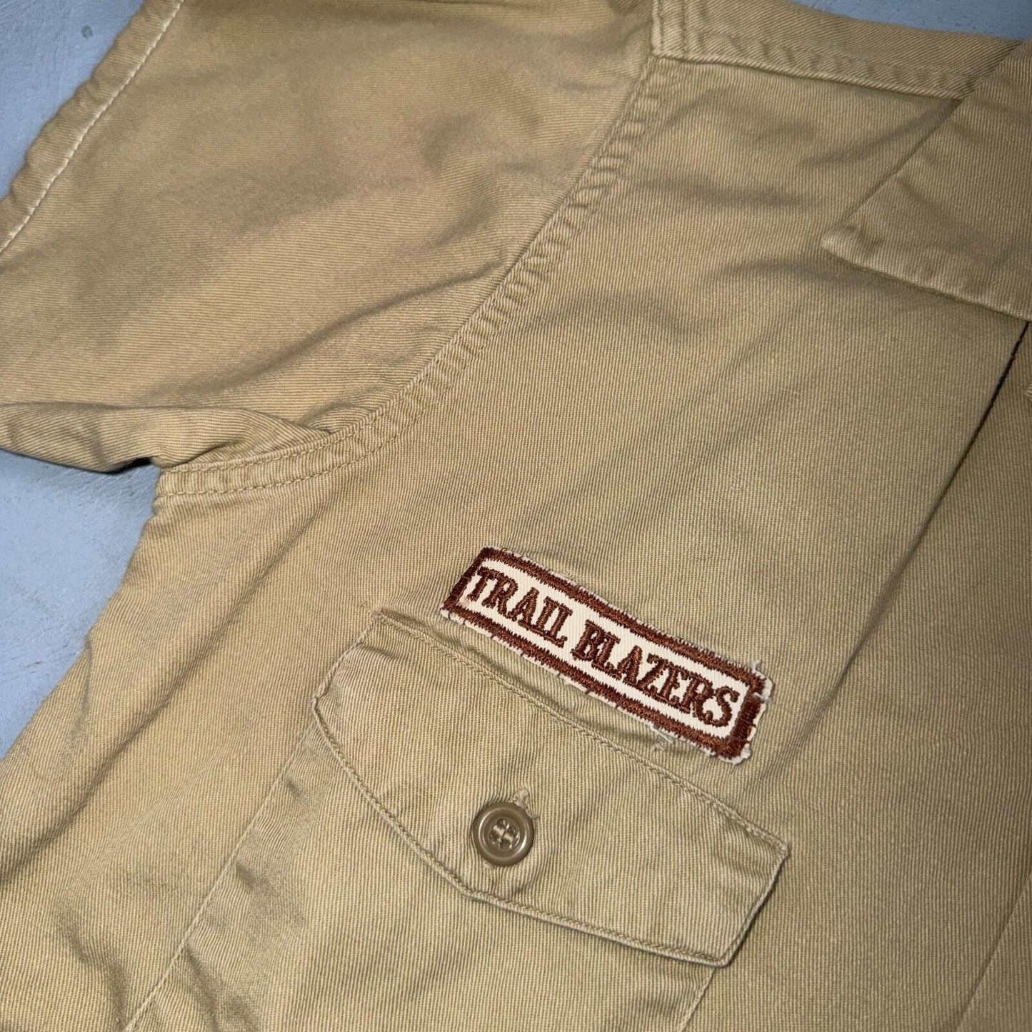 50s 60s Penneys Big Mac Work Shirt Mens VTG Patches Loop Collar Royal Rangers