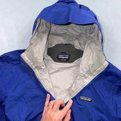 Patagonia Womens Purple Zip Up Windbreaker Hooded Shell Jacket Size L