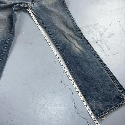 Levis 517 Vintage 70s SS USA Red Tab Bootcut Flare Blue Jeans Talon Act 29x32