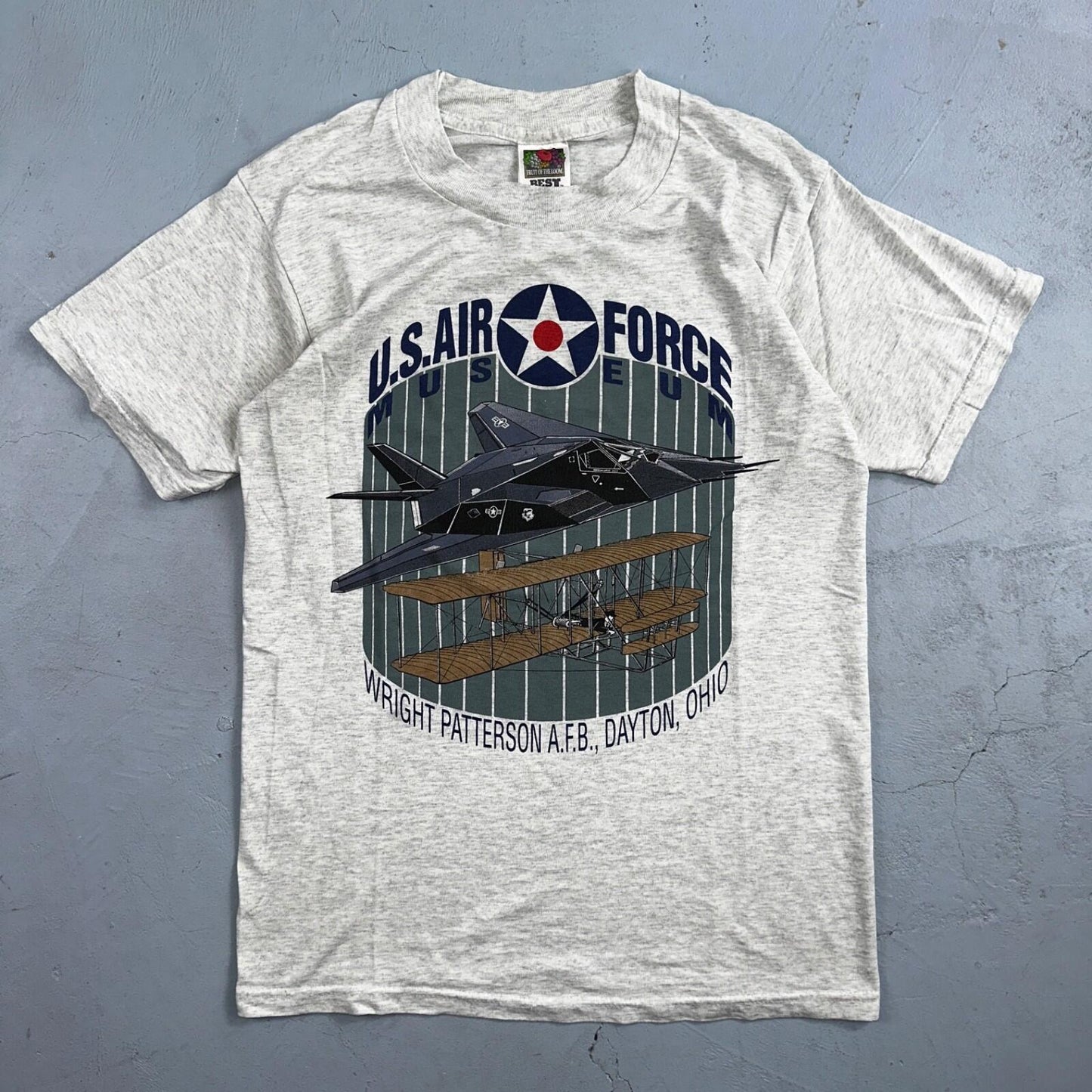 USAF VTG T Shirt US Air Force 90s FOTL Dayton Ohio Plane Jet Military