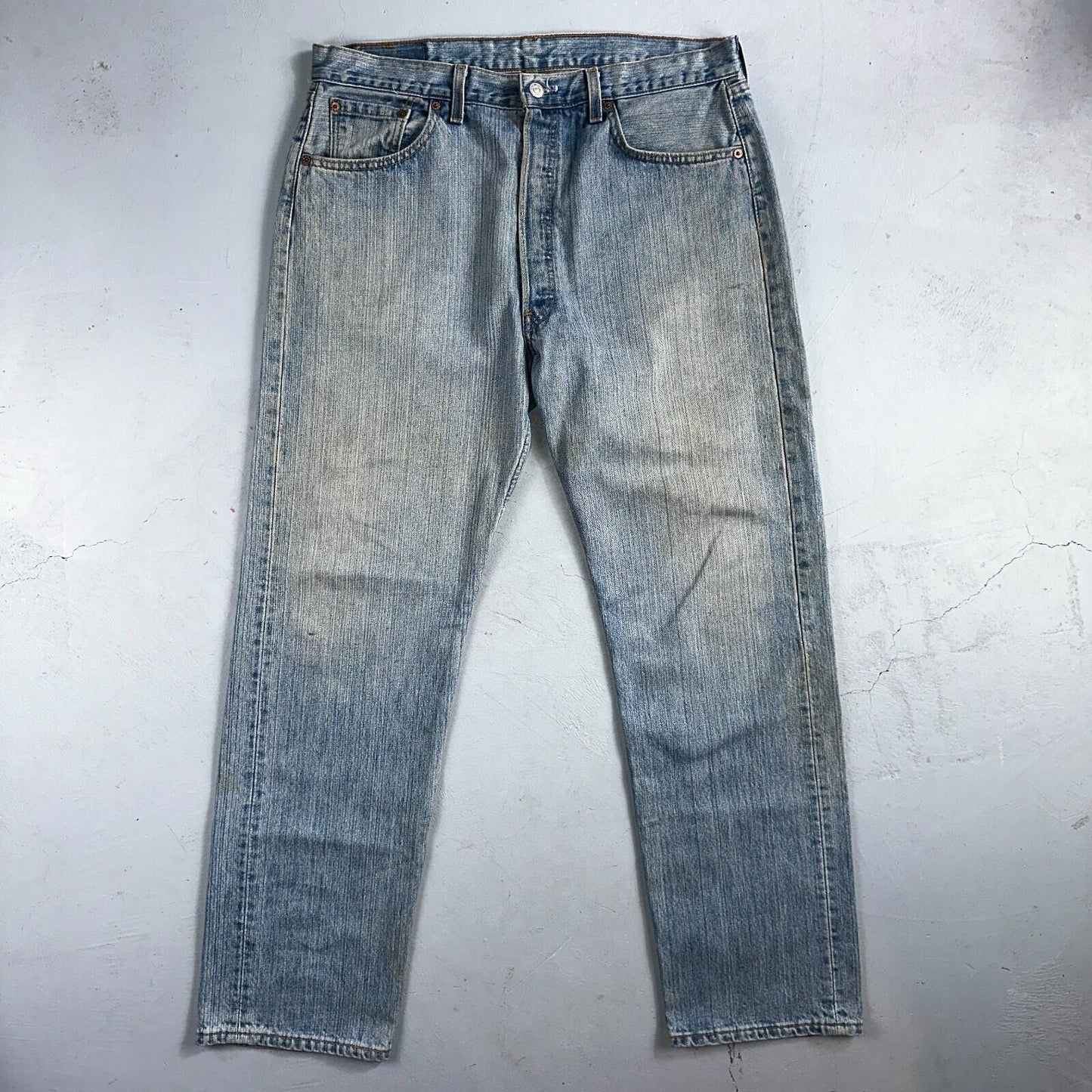 Levis 501 Vintage 90s USA XX Straight Leg Jeans Blue Light Wash 38x32 Act 36x32