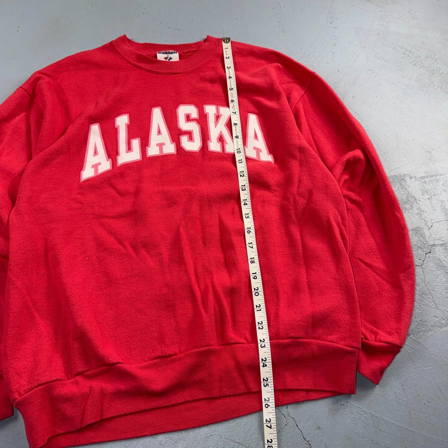 Vtg 90s Alaska Sweatshirt 1990s Simple Basic Crewneck Jumper Pink Jerzees Large