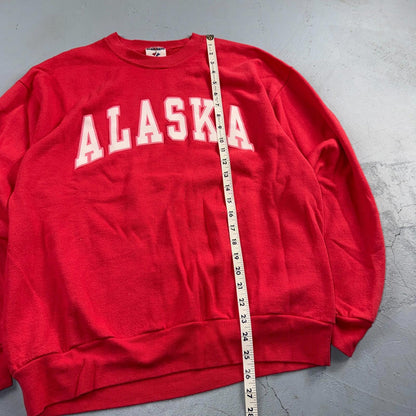 Vtg 90s Alaska Sweatshirt 1990s Simple Basic Crewneck Jumper Pink Jerzees Large