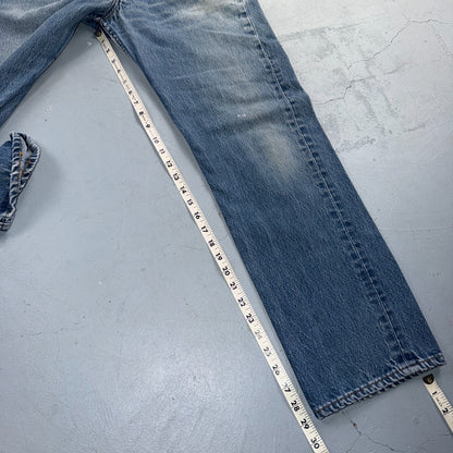 Levis 501 Vintage 90s USA XX Straight Leg Jeans Blue Light Wash 34x33 Act 31x29