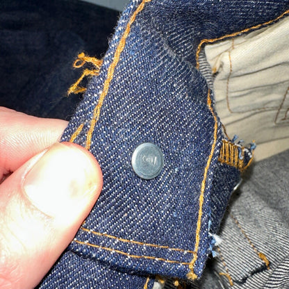 Levis 501 VTG 70s SS Deadstock Redline Selvedge Jeans XX 1966 29x36 Rare Dark DS