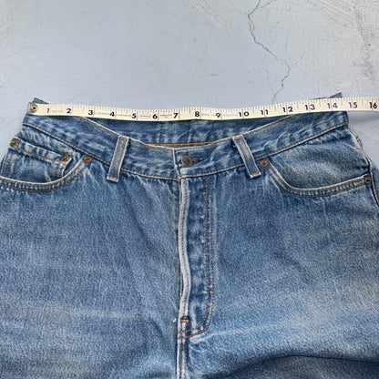 Levis 501 Vintage 80s USA XX Straight Leg Jeans Blue Med Wash Womens Act 29x32