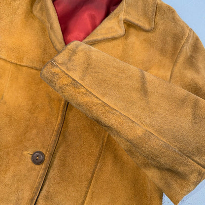 1940s 1950s VTG Brown Suede Jacket Leather Distressed Rockabilly Ricky Chore