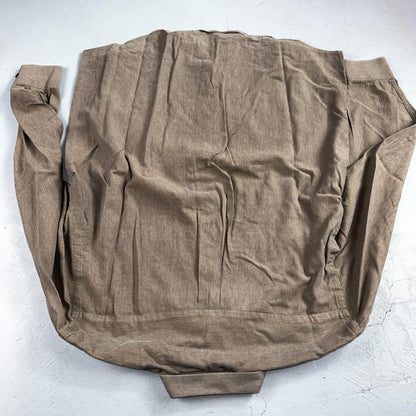 Cotton Reel Men's Long Sleeve Button Down Shirt Size L Brown Gray VTG 90s Canada