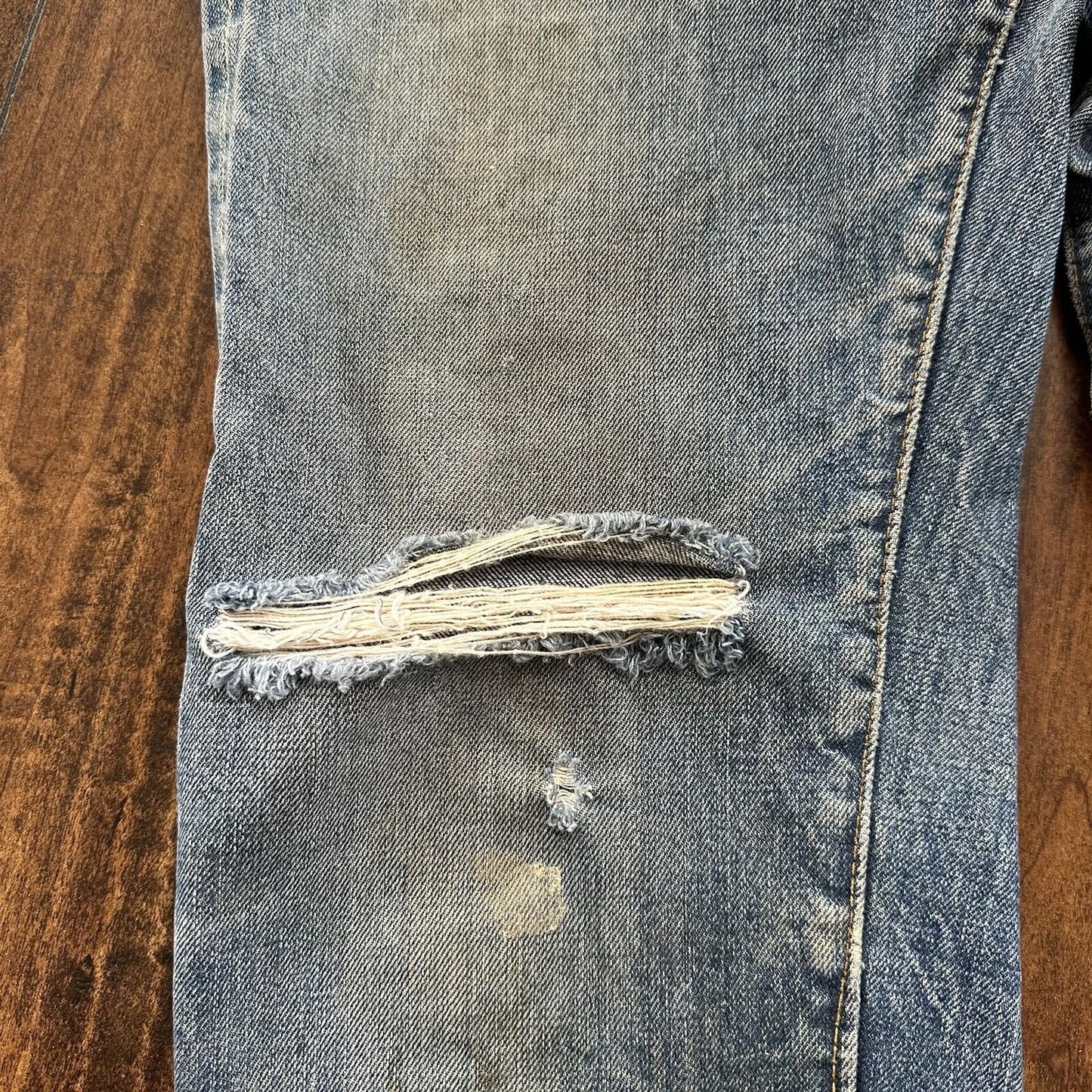 Levis 501 XX Big E True Vintage 60s Redline THRASHED Denim Jeans 1960s 27x26
