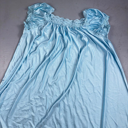 Vintage 1970s Olga Lingerie Slip Dress Sleepwear Full Sweep Nightgown Lace 70s