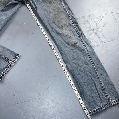 Levis 505 Vintage 90s Columbia Straight Leg Jeans Blue Light Wash 30x34 Ac 28x33