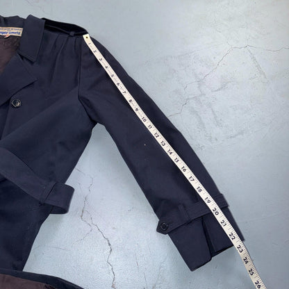 Jacques Gevertz Size 40 Blue Button Up Coat VTG Double Breast Peacoat 80s Paris
