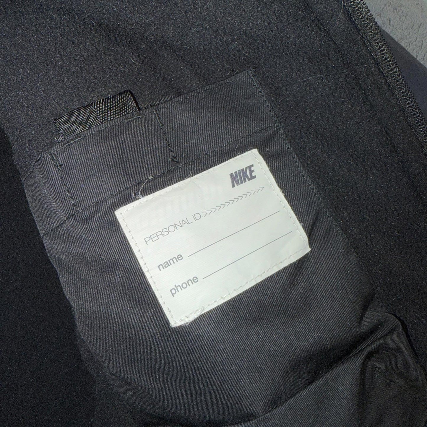 Nike VTG Jacket L Grey Nylon Softshell Fleece Coat 3M Y2K 2000s Waist Elastic