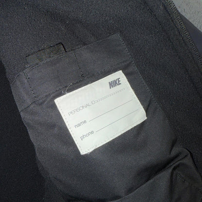 Nike VTG Jacket L Grey Nylon Softshell Fleece Coat 3M Y2K 2000s Waist Elastic