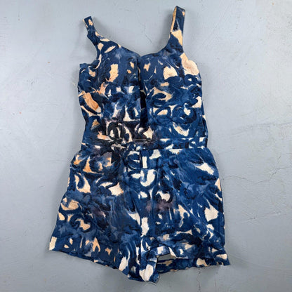 VTG 1950s Women’s Blue Skort Dress Swimsuit California Rockabilly Swim Bodysuit
