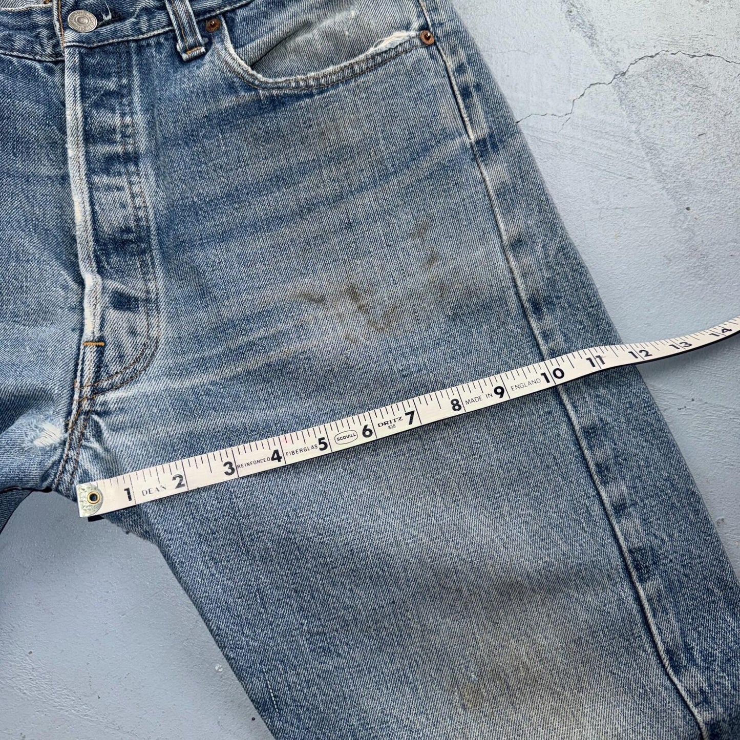 Levis 501 Vintage 70s SS Redline Selvedge USA Jeans Light Wash 36x34 Act 34x30