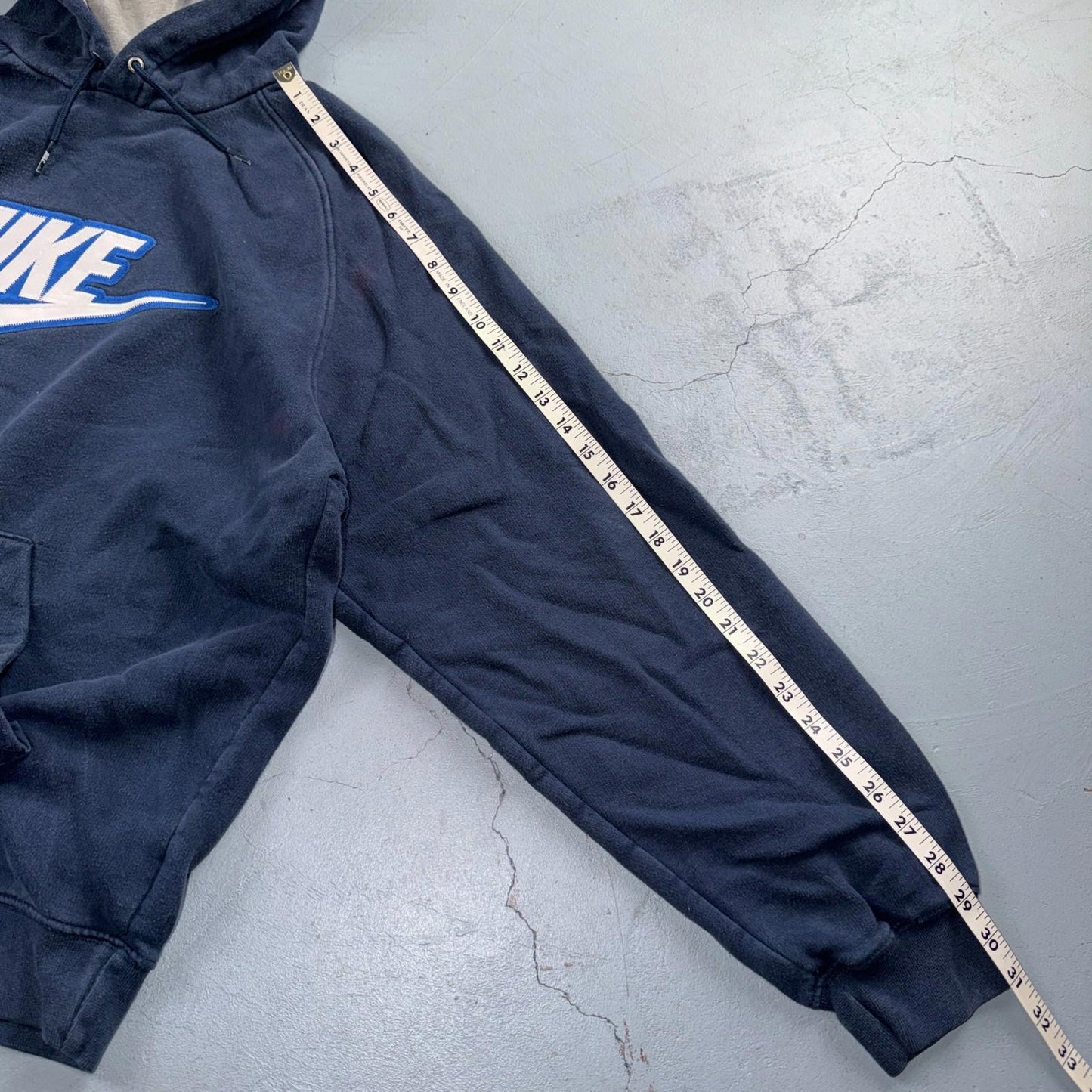 Nike Vintage Y2K Big Spellout Swoosh Sweatshirt Hoodie Sz L Silver Bar Tag