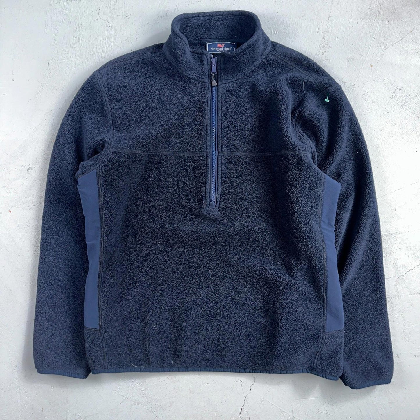 Vineyard Vines Vineyard Navy Quarter Zip Fleece Lined Mountain Sweater - Size M