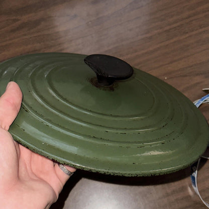 Le Creuset #24 Round Dutch Oven Lid Only France VTG Pot Orange E 4.5 QT Chip