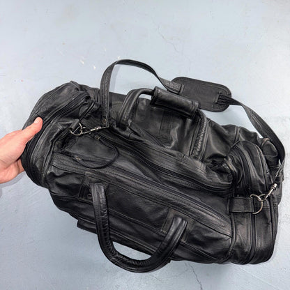 Herman Miller Eames Vintage Soft Black Leather Promotional Duffle Bag Promo 90s