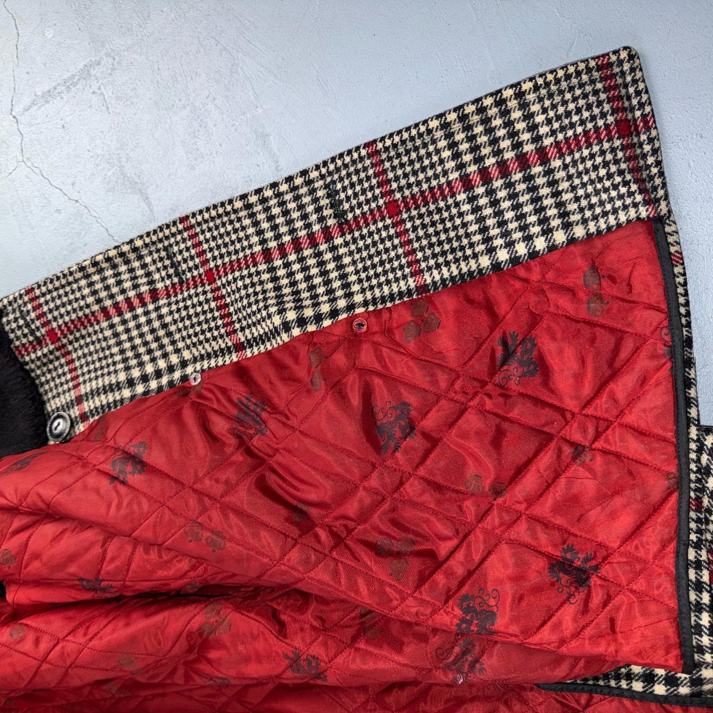 VTG Pendleton Jacket Black Plaid Wool USA Double Breast Chore Car Coat 60s 1960s