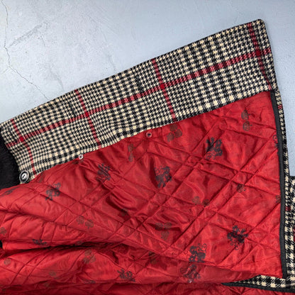 VTG Pendleton Jacket Black Plaid Wool USA Double Breast Chore Car Coat 60s 1960s