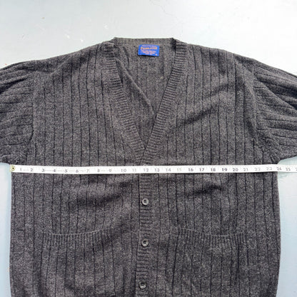 Pendleton VTG Cardigan Mens L 100% Shetland Wool Woven Gray Pockets
