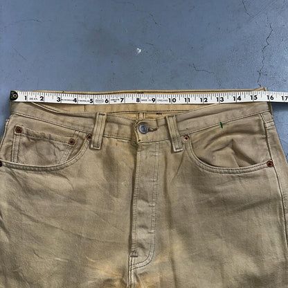 Levis 501 Vintage 90s USA XX Straight Leg Jeans Khaki Light Wash 31x30 Act 31x29