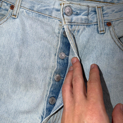 Levis 501 Vintage Y2K 90s XX Straight Leg Jeans Blue Light Wash 36x36 Act 35x32