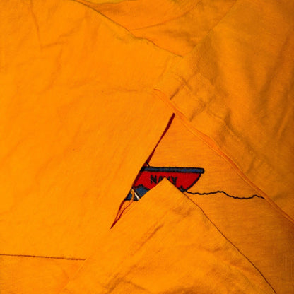Sink Navy 1970s USN Army VTG T Shirt Yellow Jaws Shark Spoof Movie Rockabilly