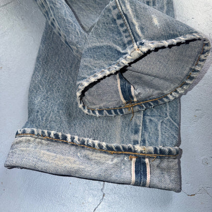Levis 501 Vintage 80s Redline Selvedge USA XX Jeans Light Wash 32x38 Act 29x32