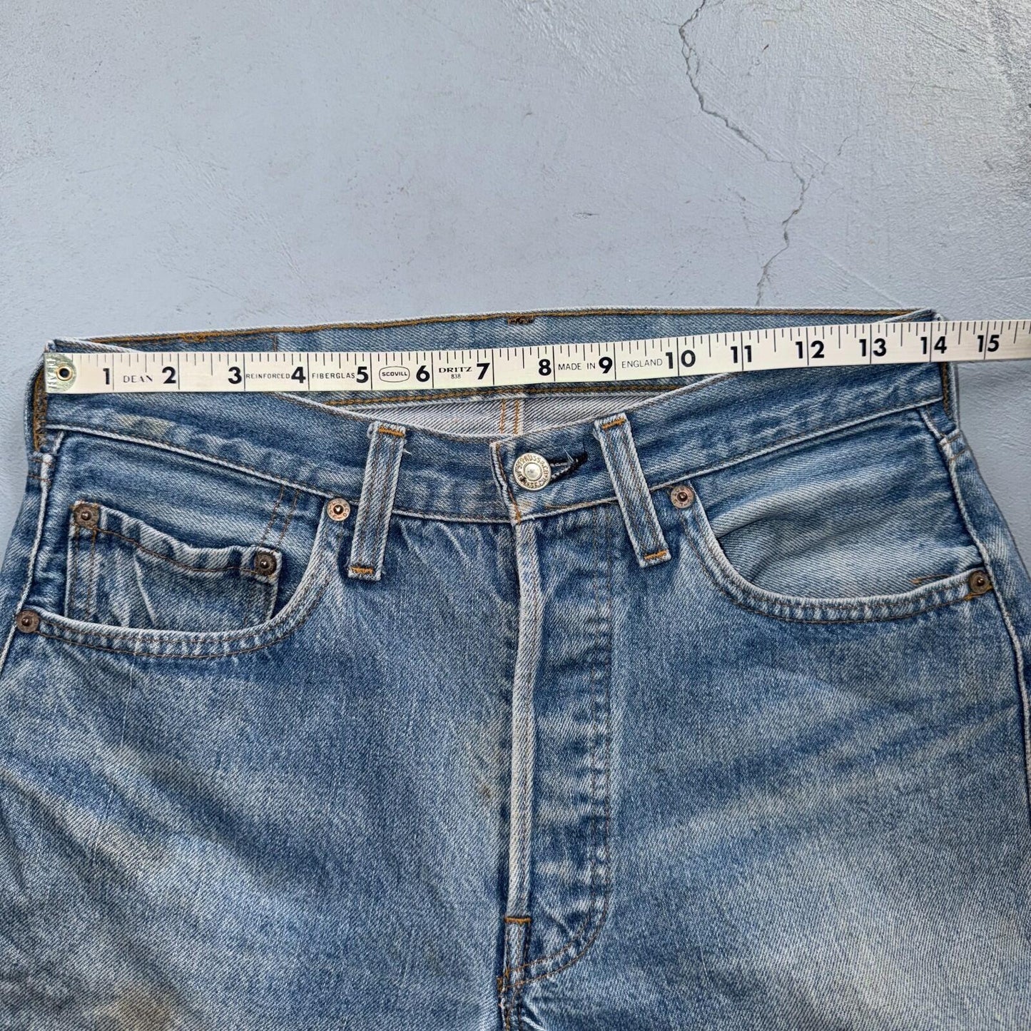 Levis 501 Vintage 80s Redline Selvedge USA XX Jeans Light Wash 30x34 Act 28x29