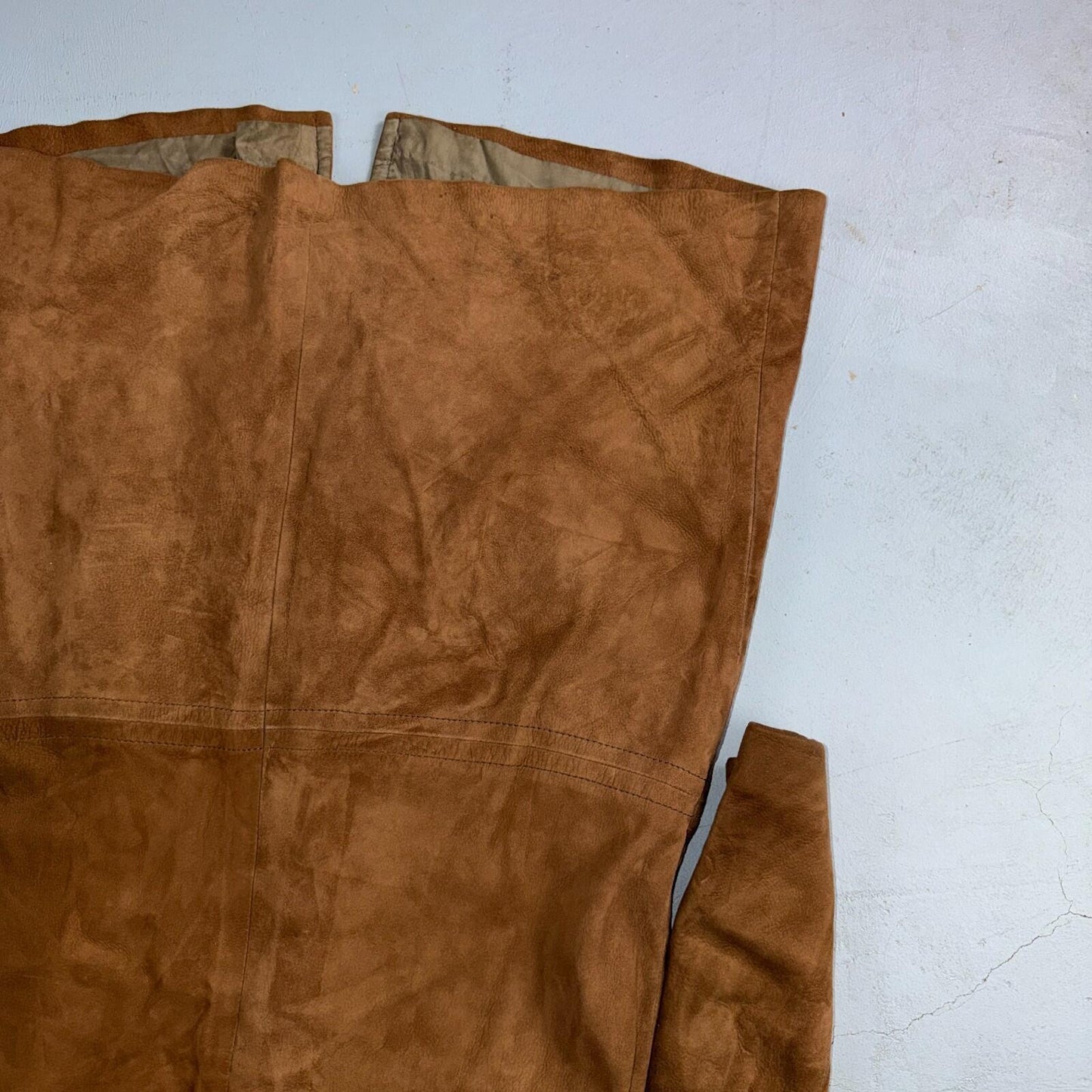 VTG 50s 60s Genuine Suede Leather Fur Collar Womens Penny Lane Coat Rockabilly