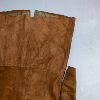 VTG 50s 60s Genuine Suede Leather Fur Collar Womens Penny Lane Coat Rockabilly