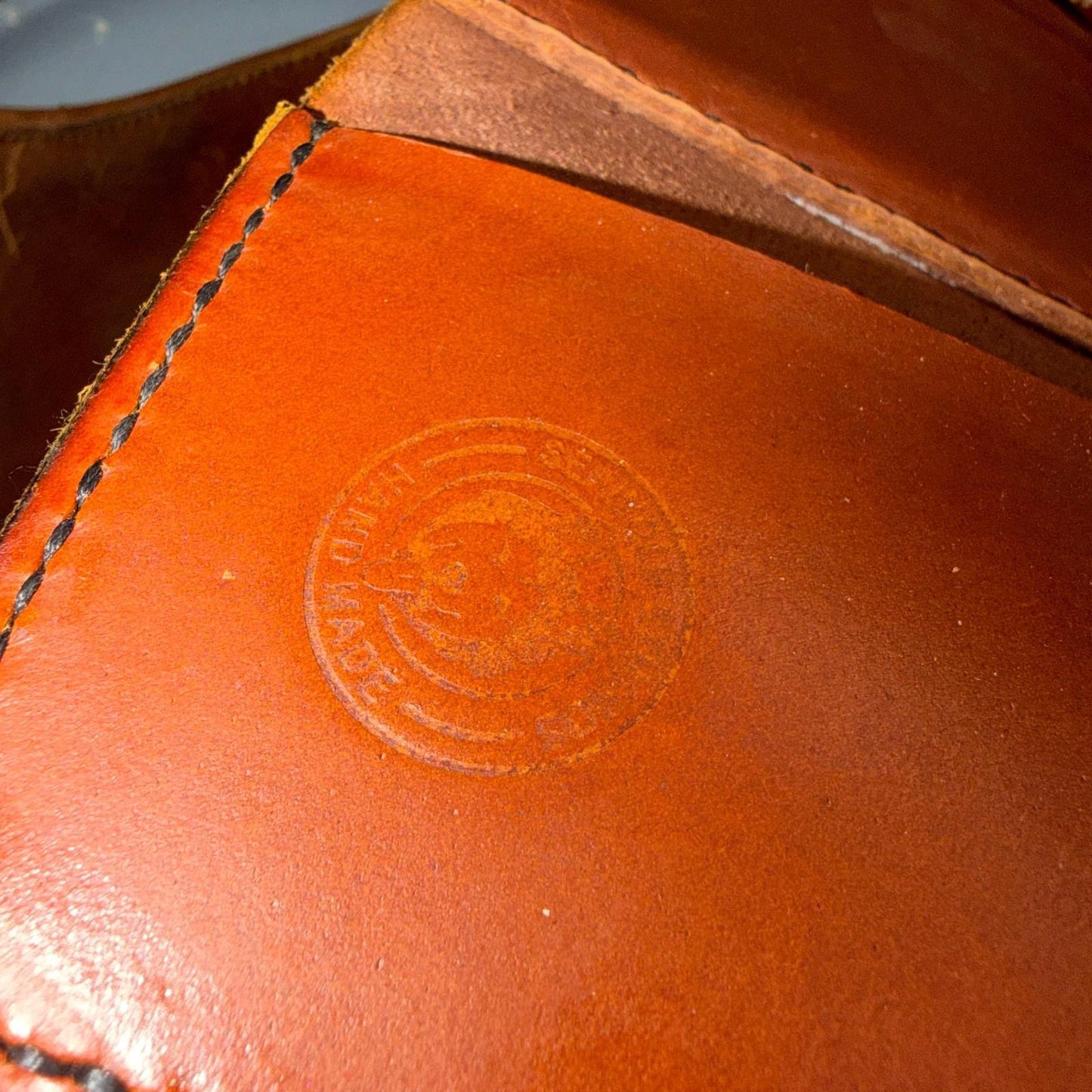VTG Leather Bag Clutch Western Hand Tooled Leather Purse Saddle Brown Wallet