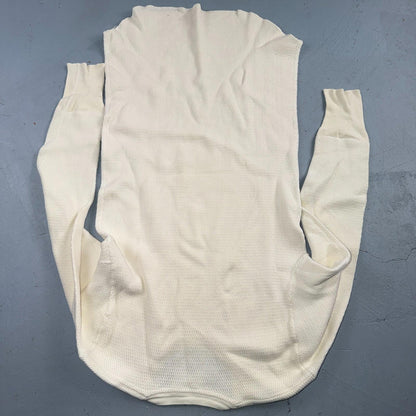 Jockey VTG 1960s Shirt Ivory Waffle Knit Thermal Underwear Long Sleeve XL