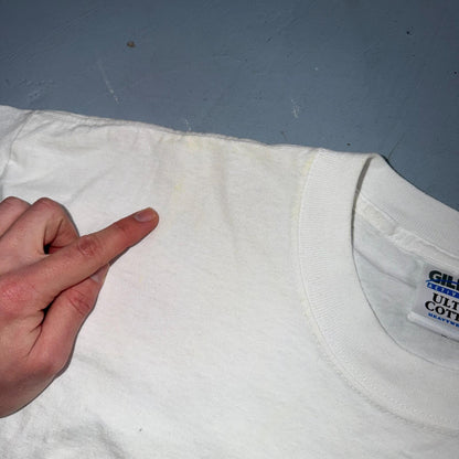 Gildan Logo Promo Y2K VTG T Shirt Graphic On Shirt Tag 2000s RARE Music Classic