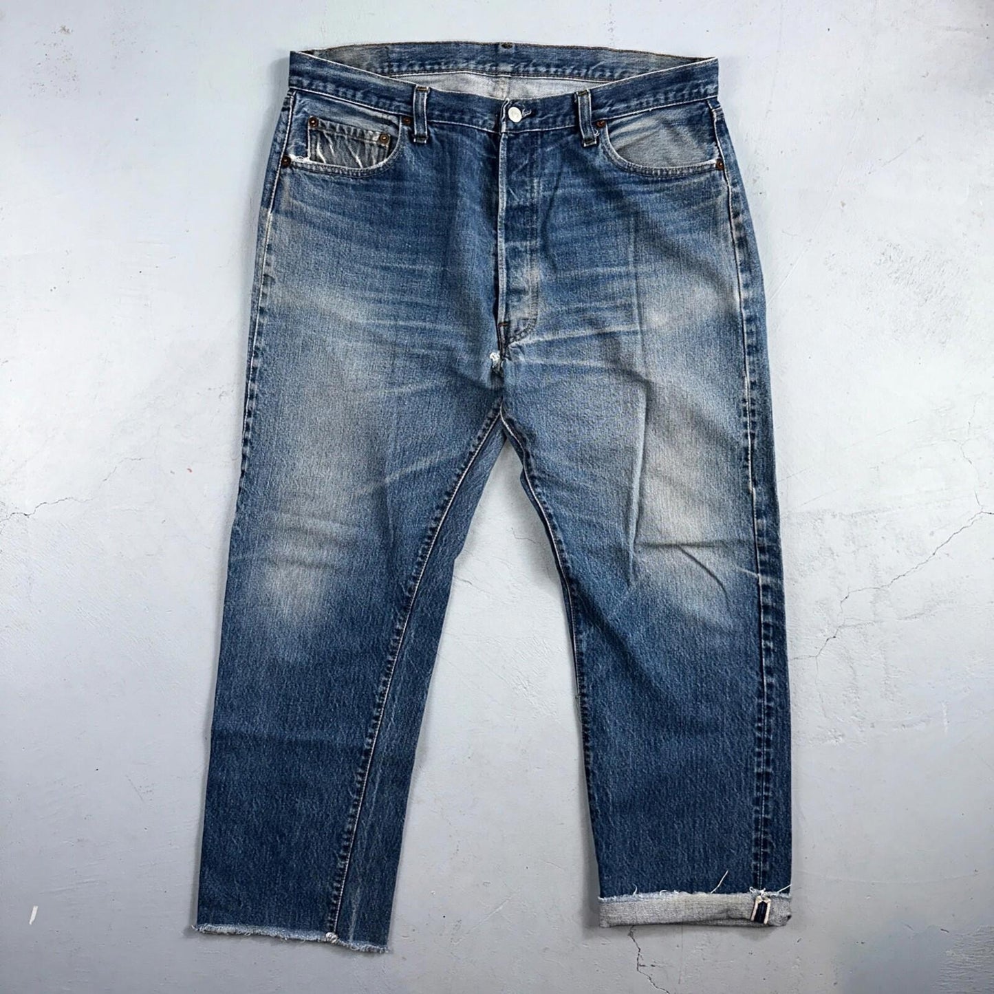 Levis 501 Vintage 80s Redline Selvedge USA XX Jeans Light Wash 40x34 Act 36x28