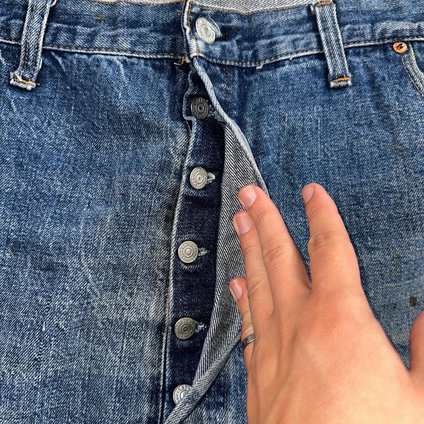 Levis 501 Vintage 70s SS Redline Selvedge USA XX Jeans Med Wash 48x30 Act 43x26