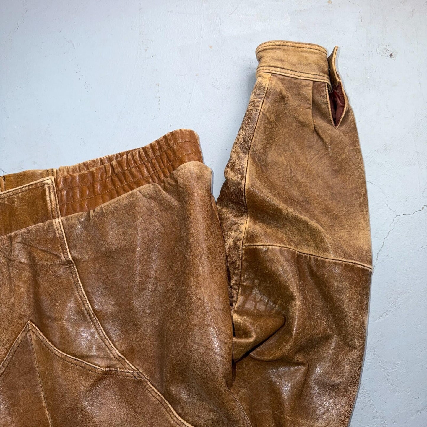 Vintage Leather Jacket Mirage G-1 Flight Size 46 80s Brown Patina Map Line Heavy