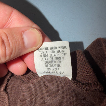 Take Memories Leave Footprints 80s VTG T Shirt Brown 1980s Single Stitch Hiking