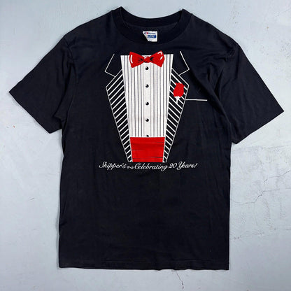 Tuxedo Black Hanes 80s VTG T Shirt 1980s Funny Joke Graphic Suit Tie Dressy