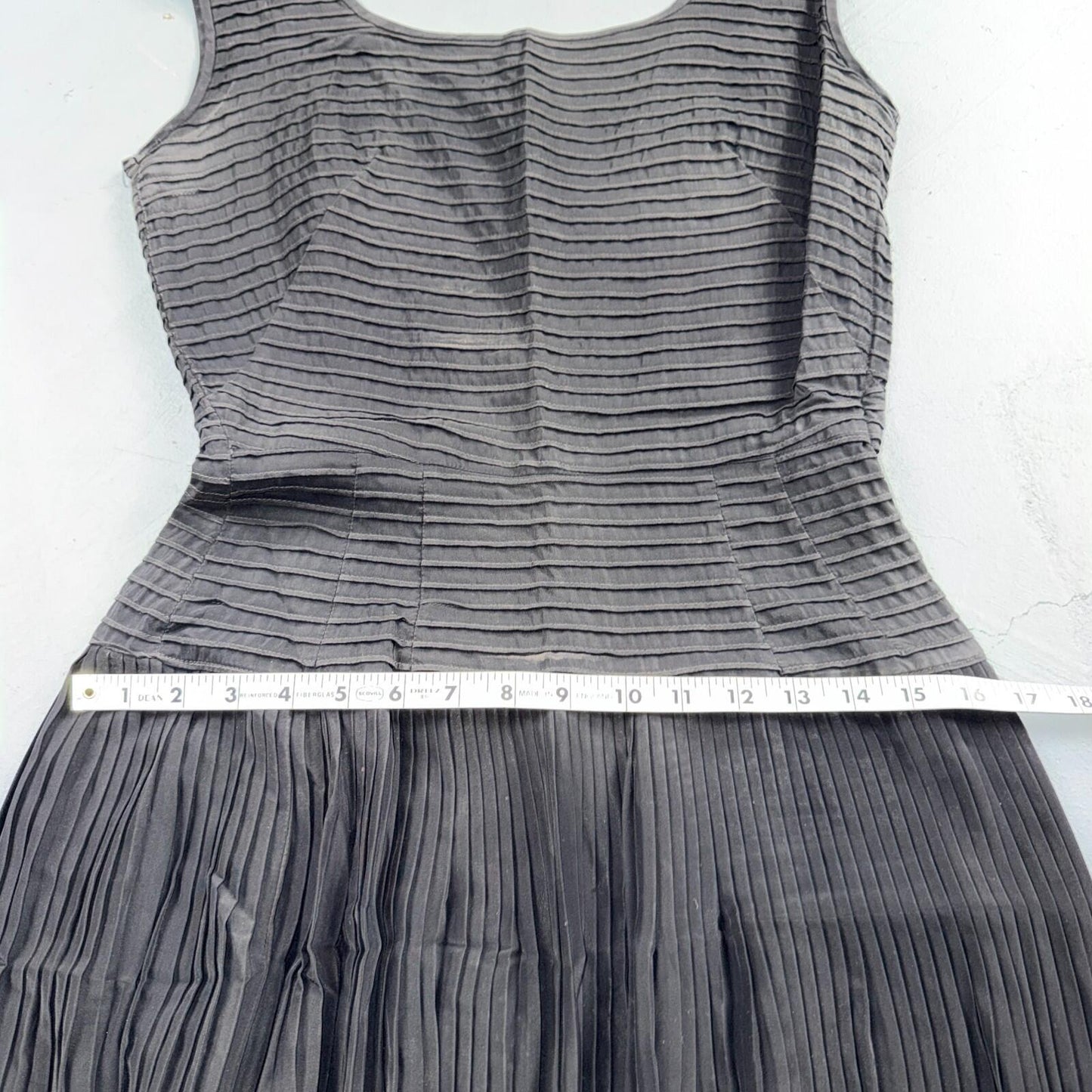 1950s Koret of California Midi Dress Womens Flare Textured Rockabilly Black