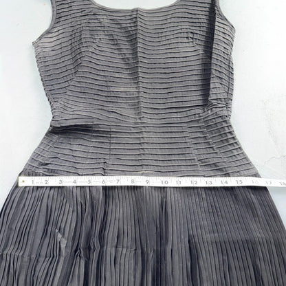 1950s Koret of California Midi Dress Womens Flare Textured Rockabilly Black