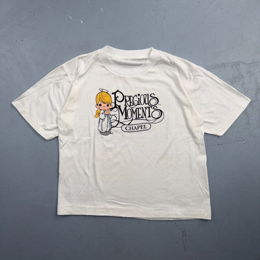 Precious Moments Chapel VTG T Shirt 90s Single Stitch Crop Angel Cute 1990s