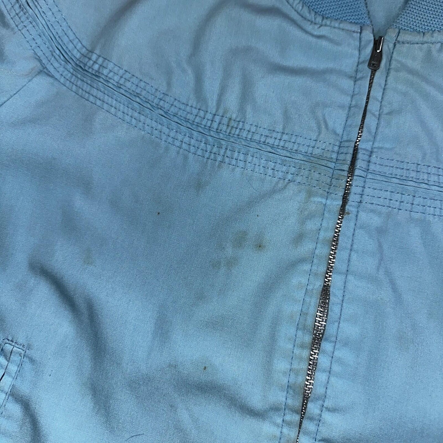 Vintage JC Penneys 70s Derby Jacket Sports USA Baby Blue Talon Bomber Large