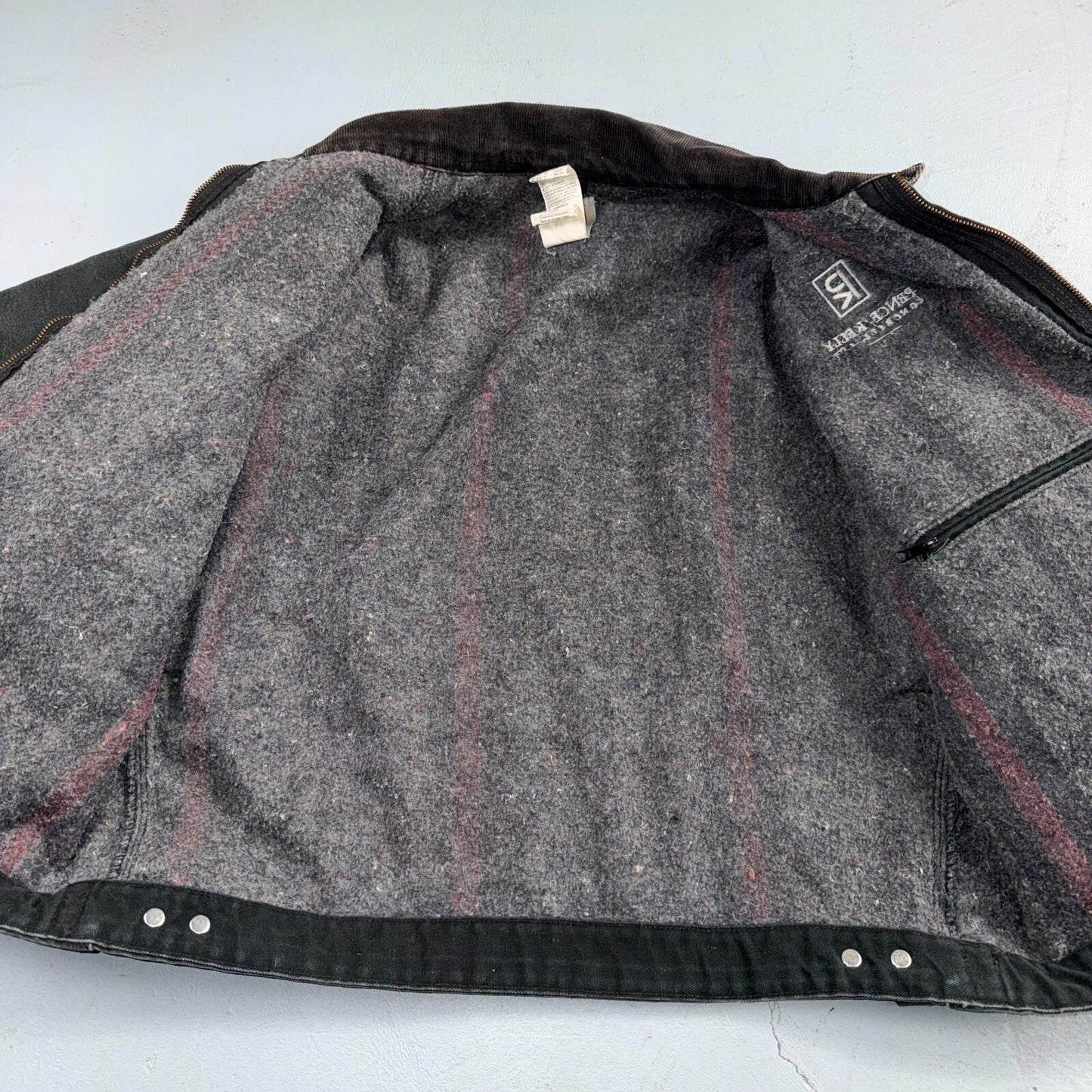 Carhartt VTG Detroit Jacket Men's 46 Lined Blanket Workwear J01 BLK Thrashed
