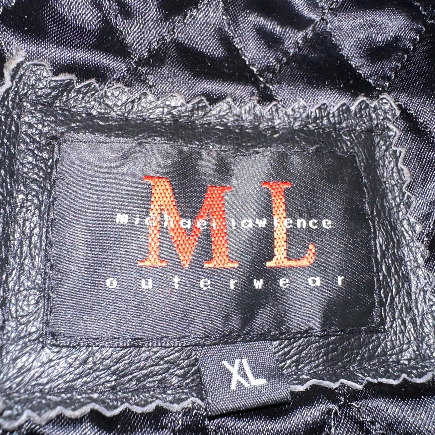 Michael Lawrence 100% Leather Jacket Coat-Quilted -Black-Very Soft-Men's XL VTG